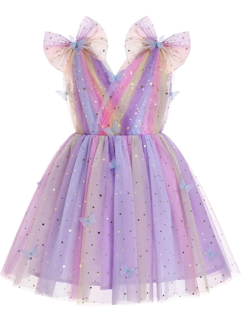 Sparkly Butterfly Tulle Dress for Toddler Girls | Formal Birthday & Wedding